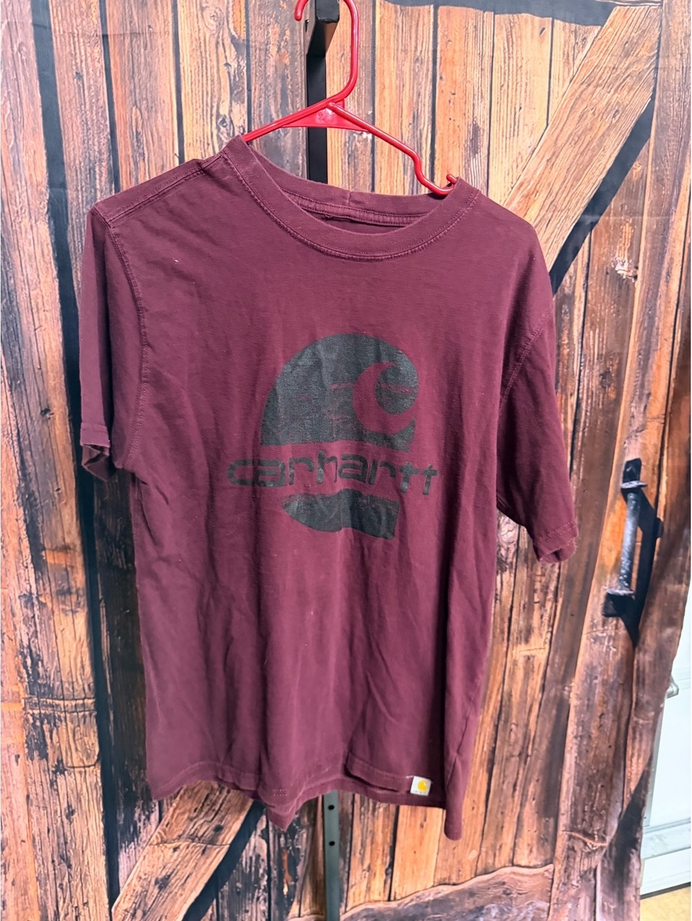 Carhartt Relaxed Fit Large Burgundy Graphic T-Shirt